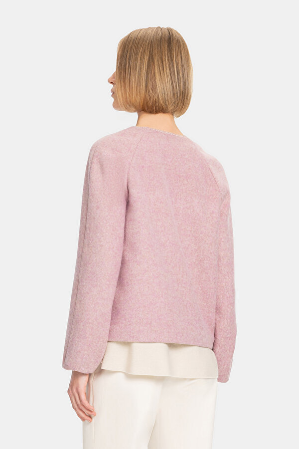 PINK BASIC / ROUND NECKLINE JACKET 6