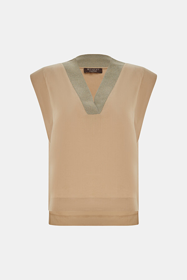 DORE V NECK SLEEVELESS BLOUSE