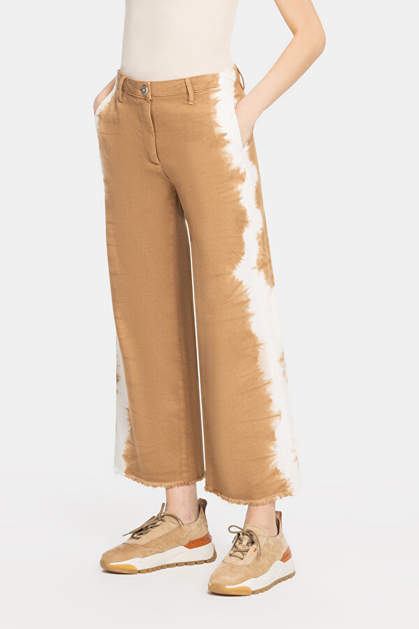ECRU BATIK WIDE LEG TROUSERS 2
