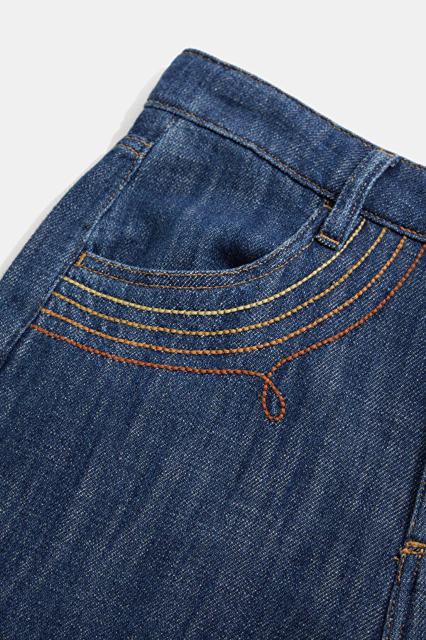 LACİVERT DÜZ KESİM JEAN PANTOLON 7