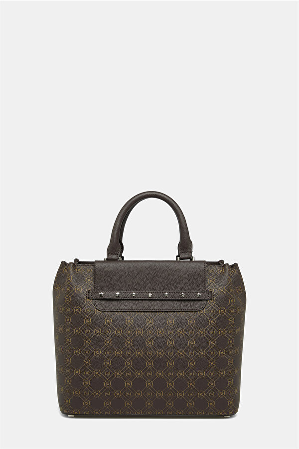BEIGE MONOGRAM LEATHER BAG