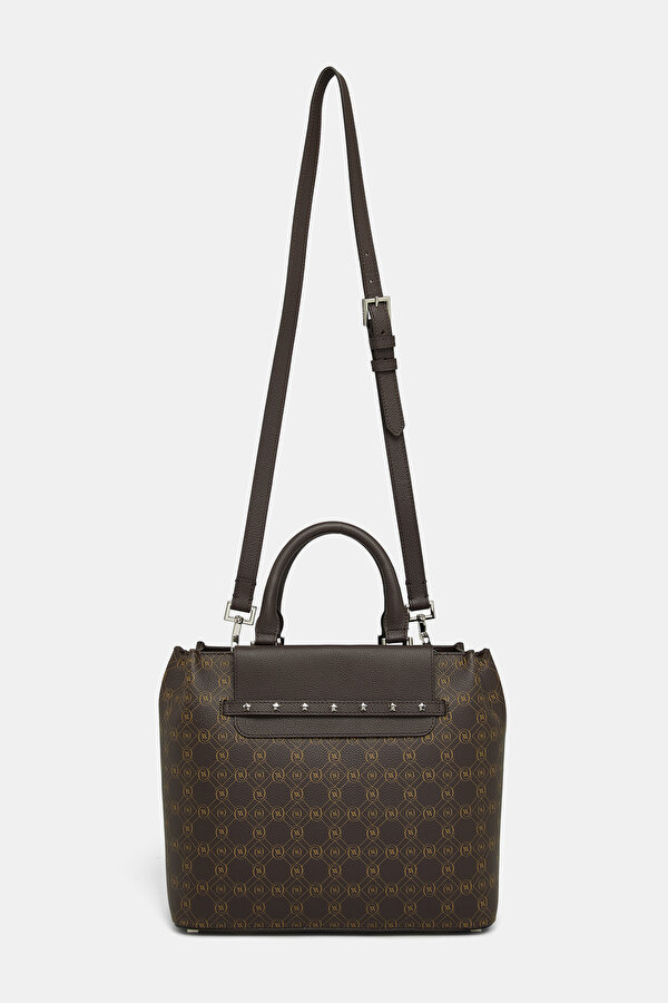 BEIGE MONOGRAM LEATHER BAG 2