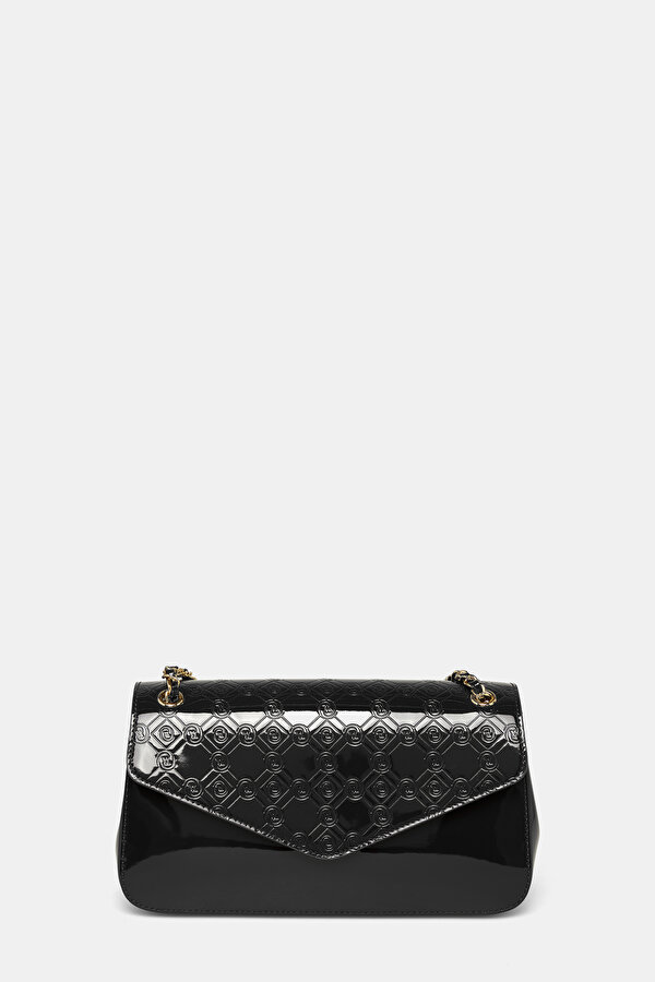 BLACK MONOGRAM LEATHER BAG