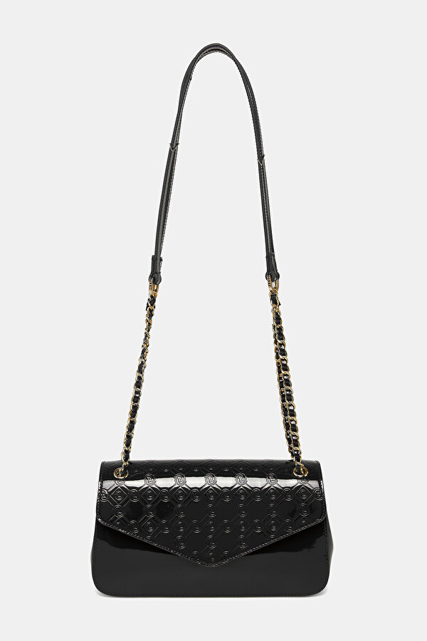 BLACK MONOGRAM LEATHER BAG 2