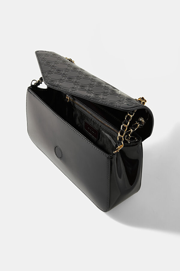 BLACK MONOGRAM LEATHER BAG 6