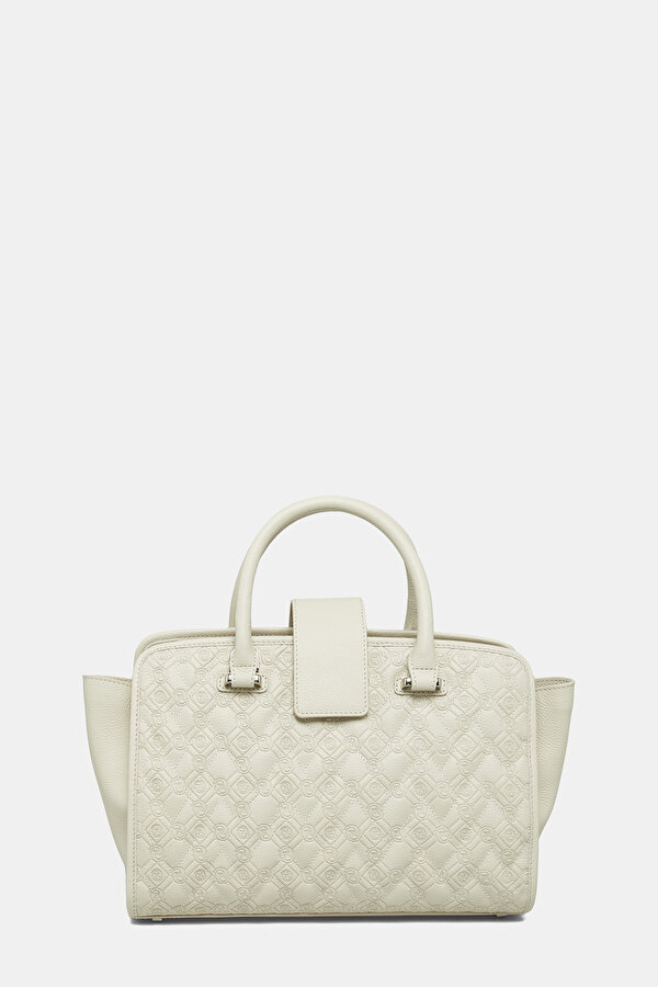ECRU MONOGRAM LEATHER BAG