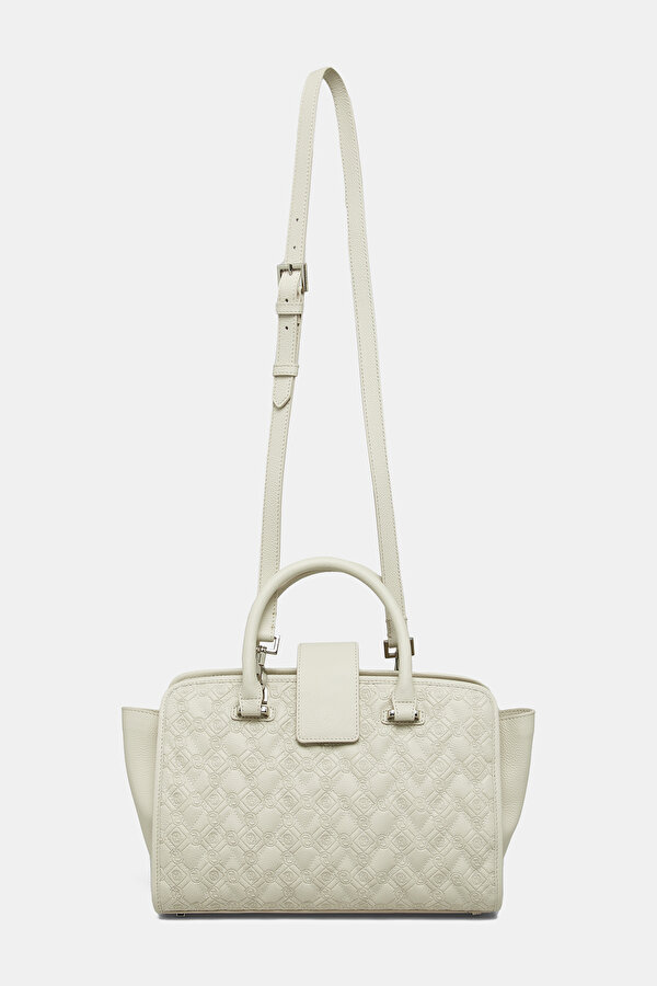 ECRU MONOGRAM LEATHER BAG 2