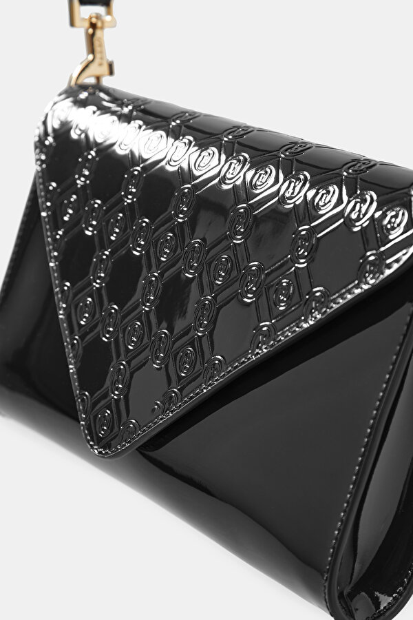 BLACK MONOGRAM LEATHER BAG 6