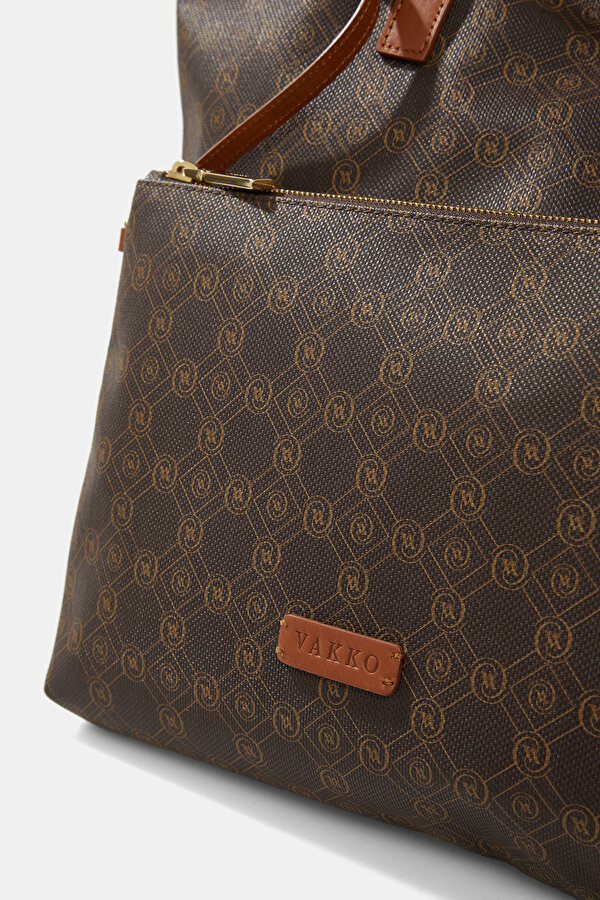 TAN MONOGRAM BAG 6