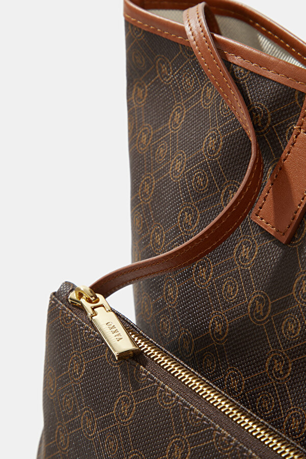 TAN MONOGRAM BAG 7