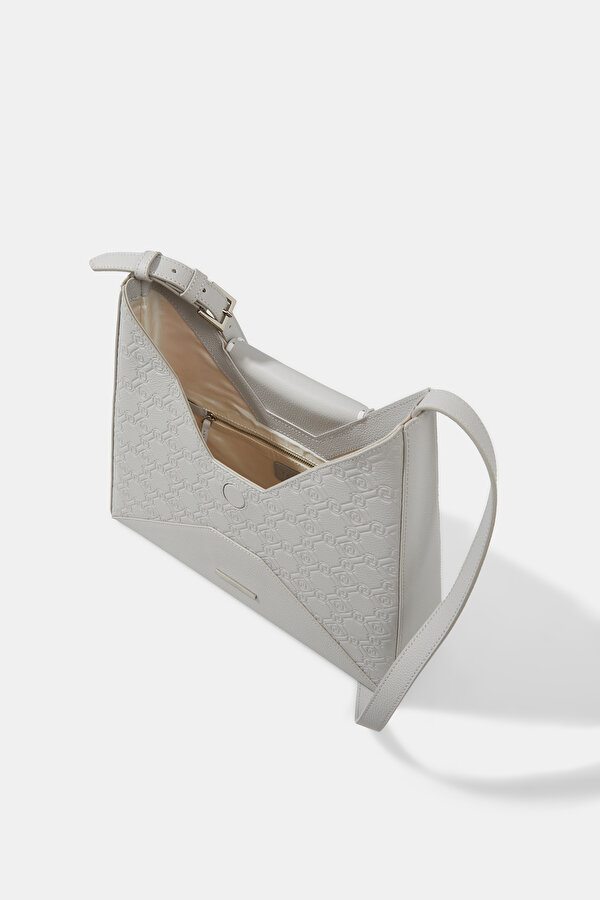 WHITE MONOGRAM LEATHER BAG 7