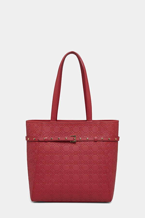 RED MONOGRAM LEATHER BAG