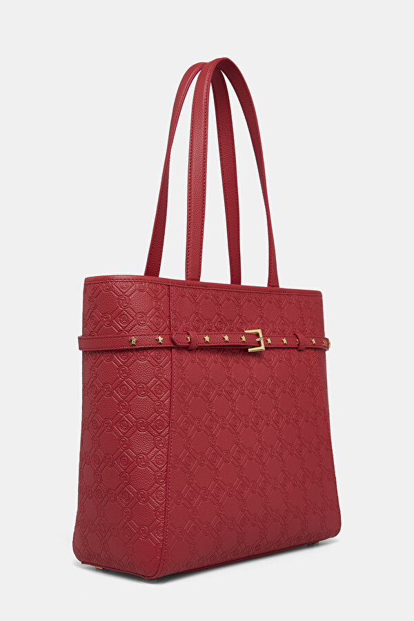 RED MONOGRAM LEATHER BAG 2