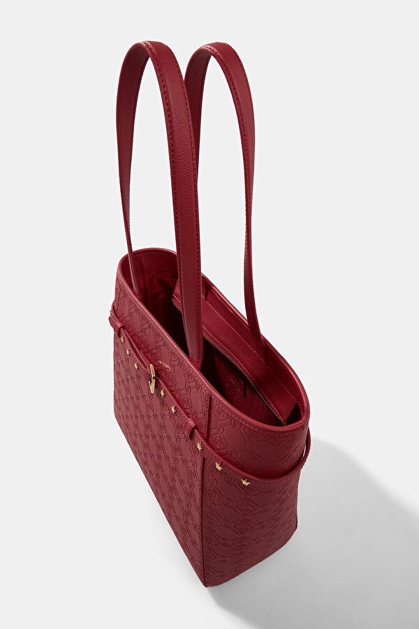 RED MONOGRAM LEATHER BAG 6