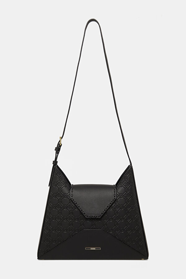 BLACK MONOGRAM LEATHER BAG 2
