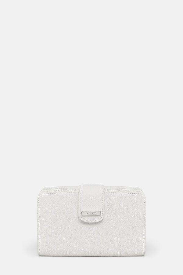 WHITE MONOGRAM WALLET