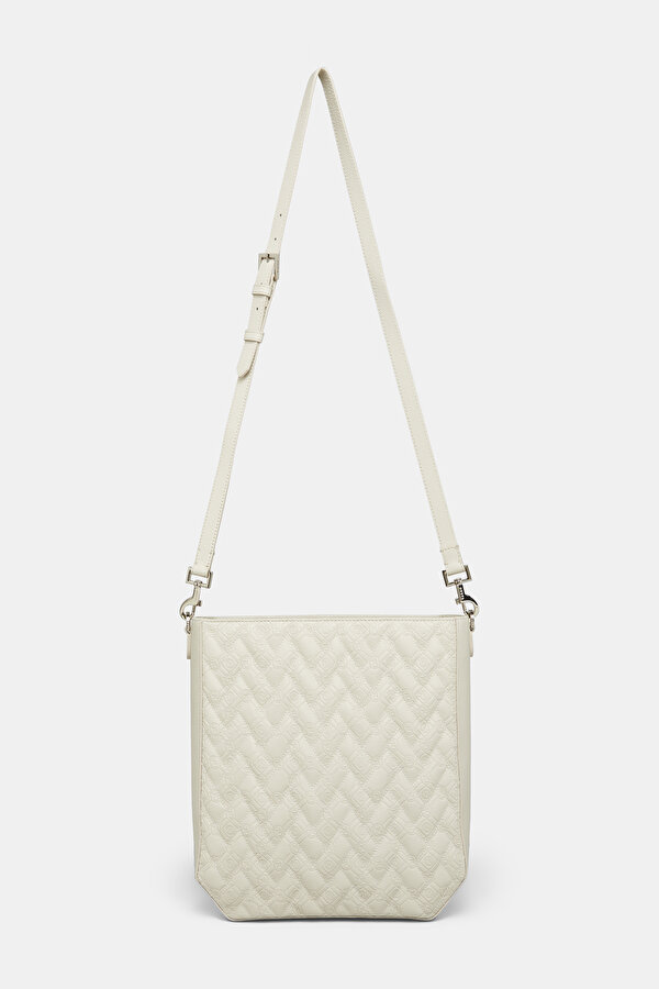 ECRU MONOGRAM LEATHER BAG 2