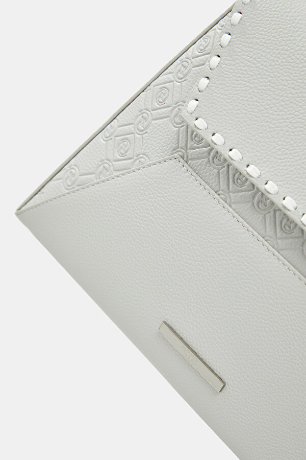 WHITE MONOGRAM LEATHER BAG 6