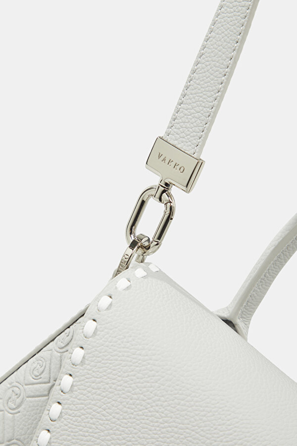 WHITE MONOGRAM LEATHER BAG 7