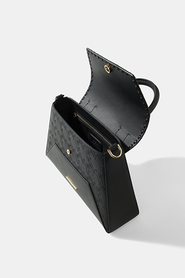 BLACK MONOGRAM LEATHER BAG 7