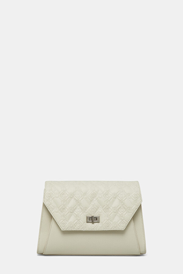 ECRU MONOGRAM LEATHER BAG