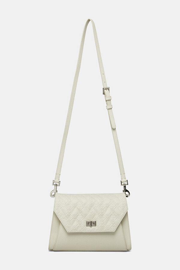 ECRU MONOGRAM LEATHER BAG 2