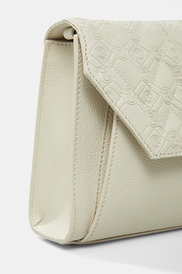 ECRU MONOGRAM LEATHER BAG 6