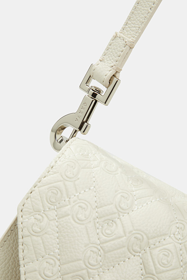 ECRU MONOGRAM LEATHER BAG 7