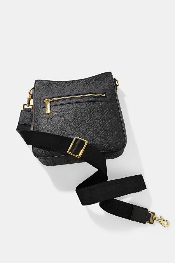 BLACK MONOGRAM LEATHER BAG 6