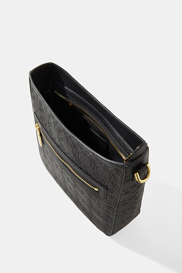 BLACK MONOGRAM LEATHER BAG 7