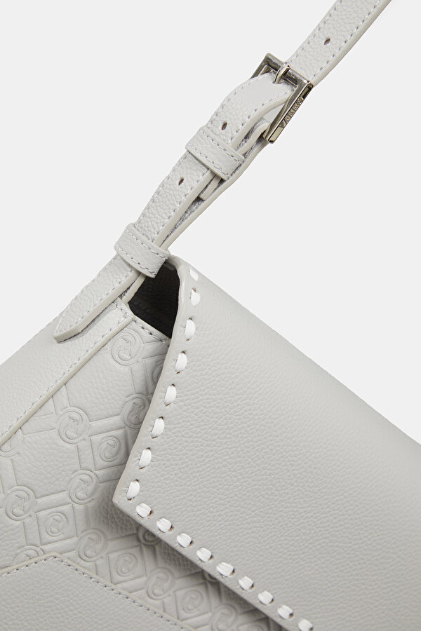 WHITE MONOGRAM LEATHER BAG 6