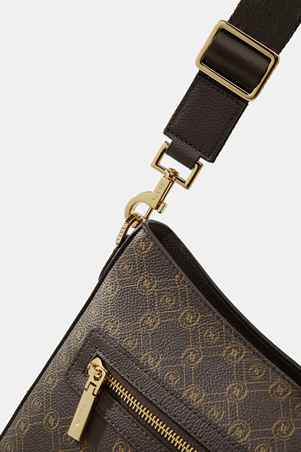 BEIGE MONOGRAM LEATHER BAG 6