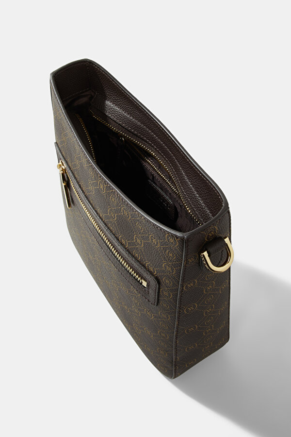 BEIGE MONOGRAM LEATHER BAG 7