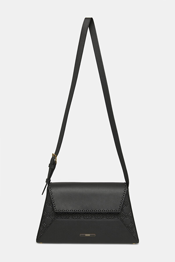BLACK MONOGRAM LEATHER BAG 2