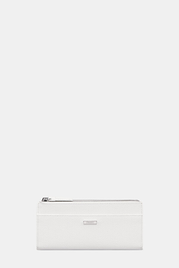 WHITE MONOGRAM WALLET