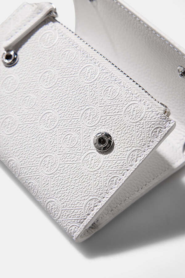 WHITE MONOGRAM WALLET 6