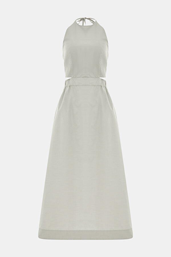 KHAKI HALTER DRESS 6