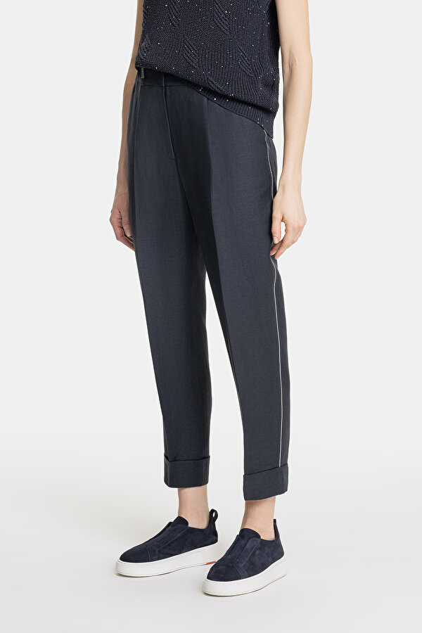 LACİVERT KETEN PANTOLON 2