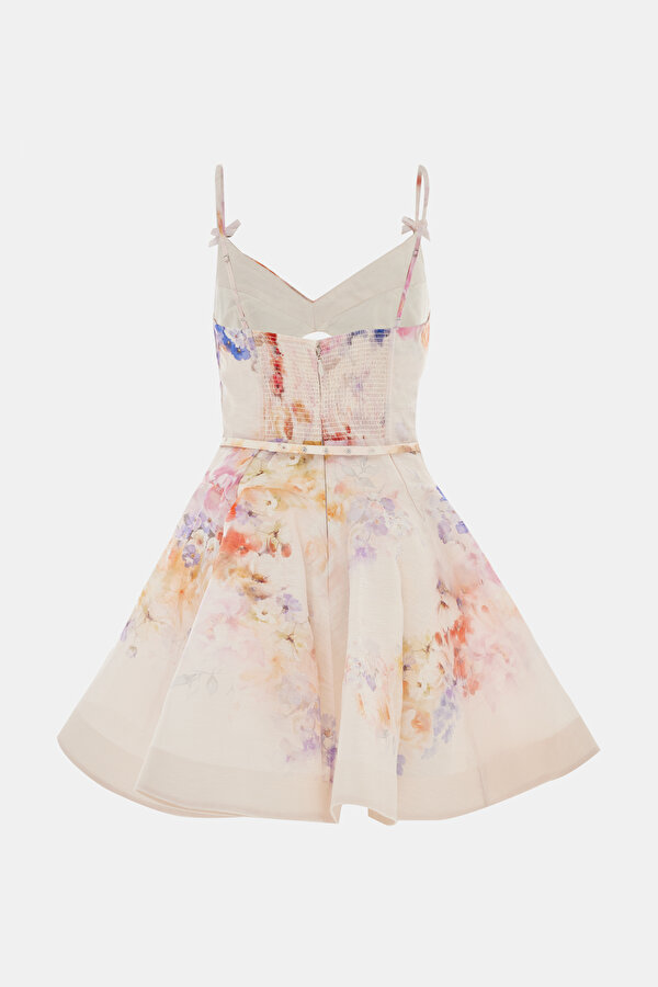 MULTİCOLOR FLORAL PATTERN MİNİ DRESS 2