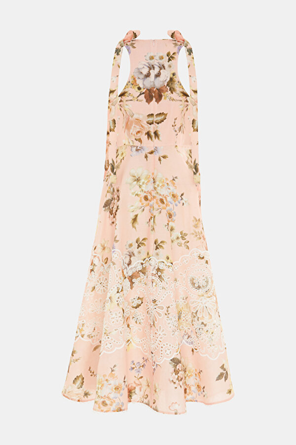 MULTİCOLOR FLORAL PATTERN MİDİ DRESS 2
