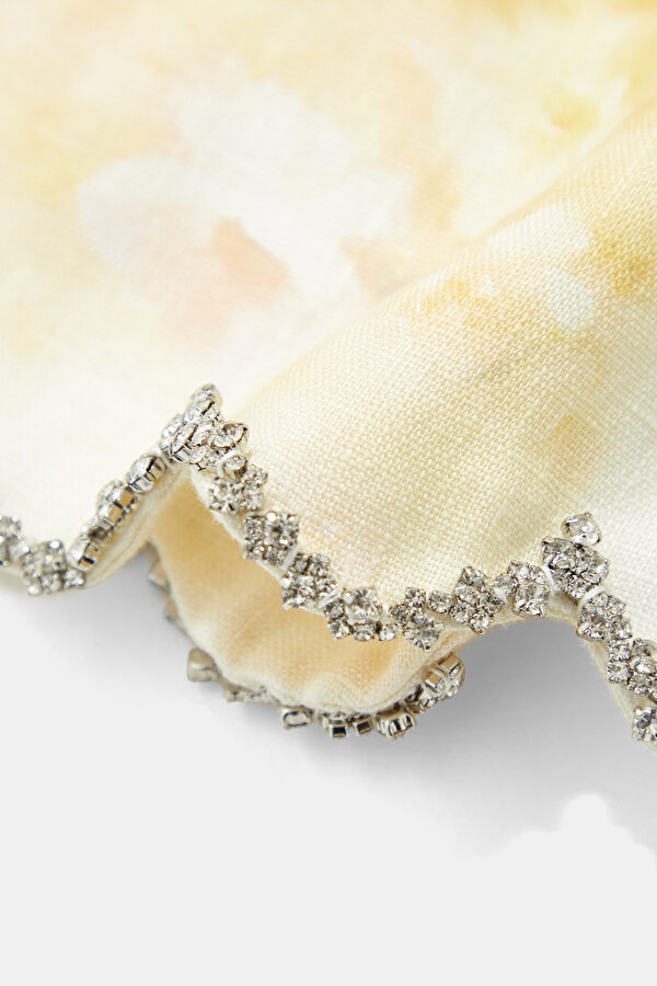 CREAM DESİGN FİLLED LİNEN SKIRT 6