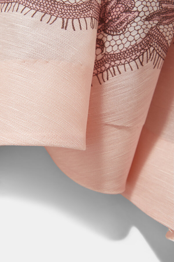 PEMBE DESENLİ KETEN ETEK 6