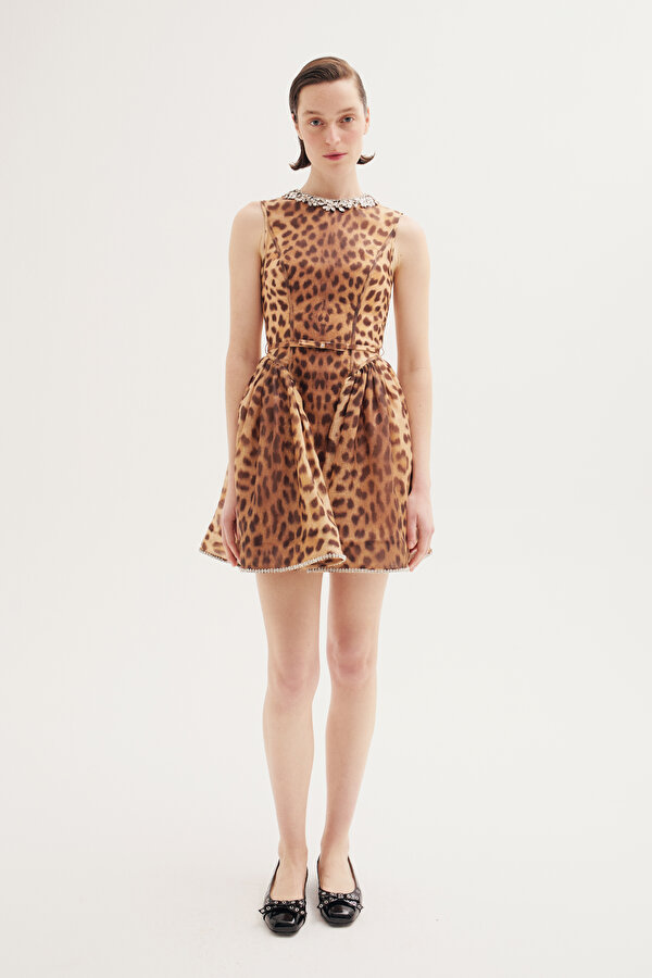 BROWN MİDİ DRESS