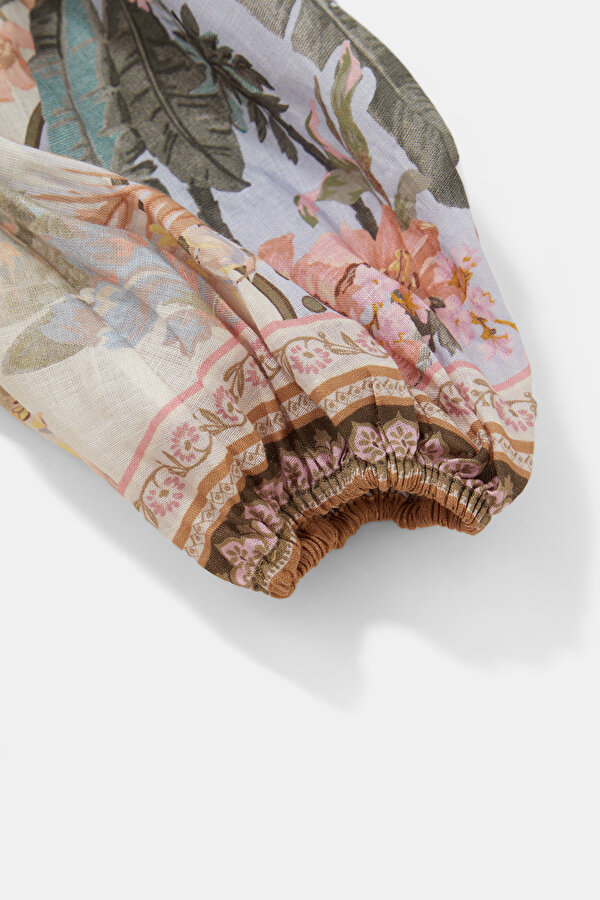 MULTİCOLOR FLORAL PATTERN MİDİ DRESS 6