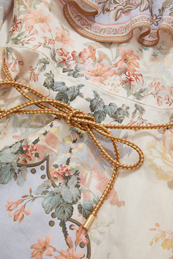 MULTİCOLOR FLORAL PATTERN MİDİ DRESS 7