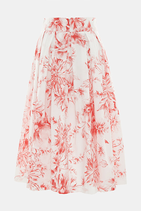 RED FLORAL PATTERN SKIRT 6