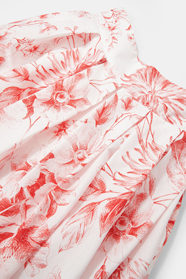 RED FLORAL PATTERN SKIRT 7