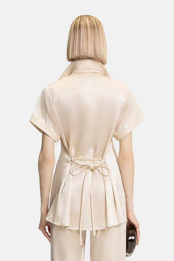 BEIGE SHORT SLEEVE SHIRT 2