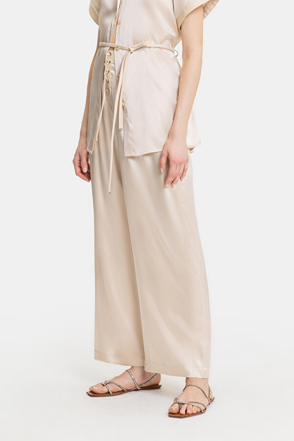 BEIGE WIDE LEG TROUSERS 2
