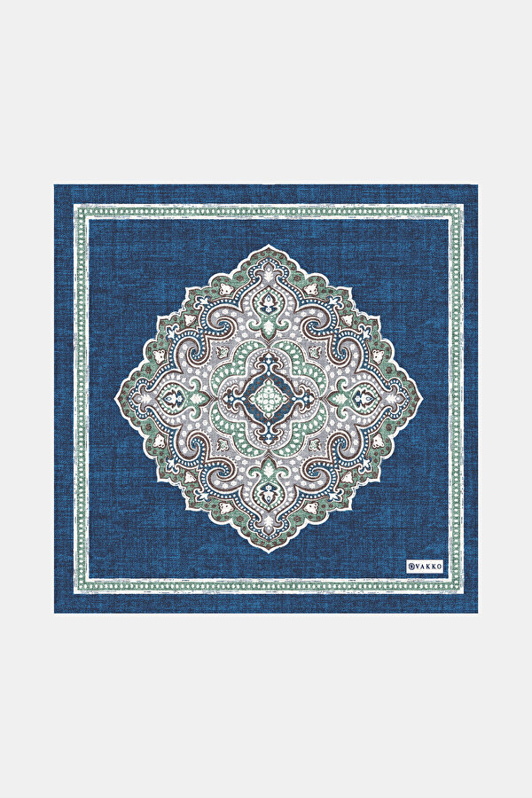 ÇİFT TARAFLI DESENLİ İPEK MENDİL